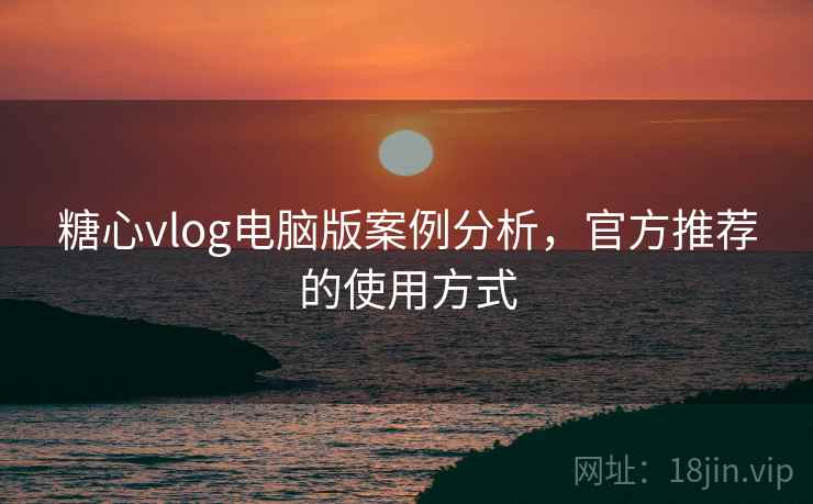 糖心vlog电脑版案例分析，官方推荐的使用方式